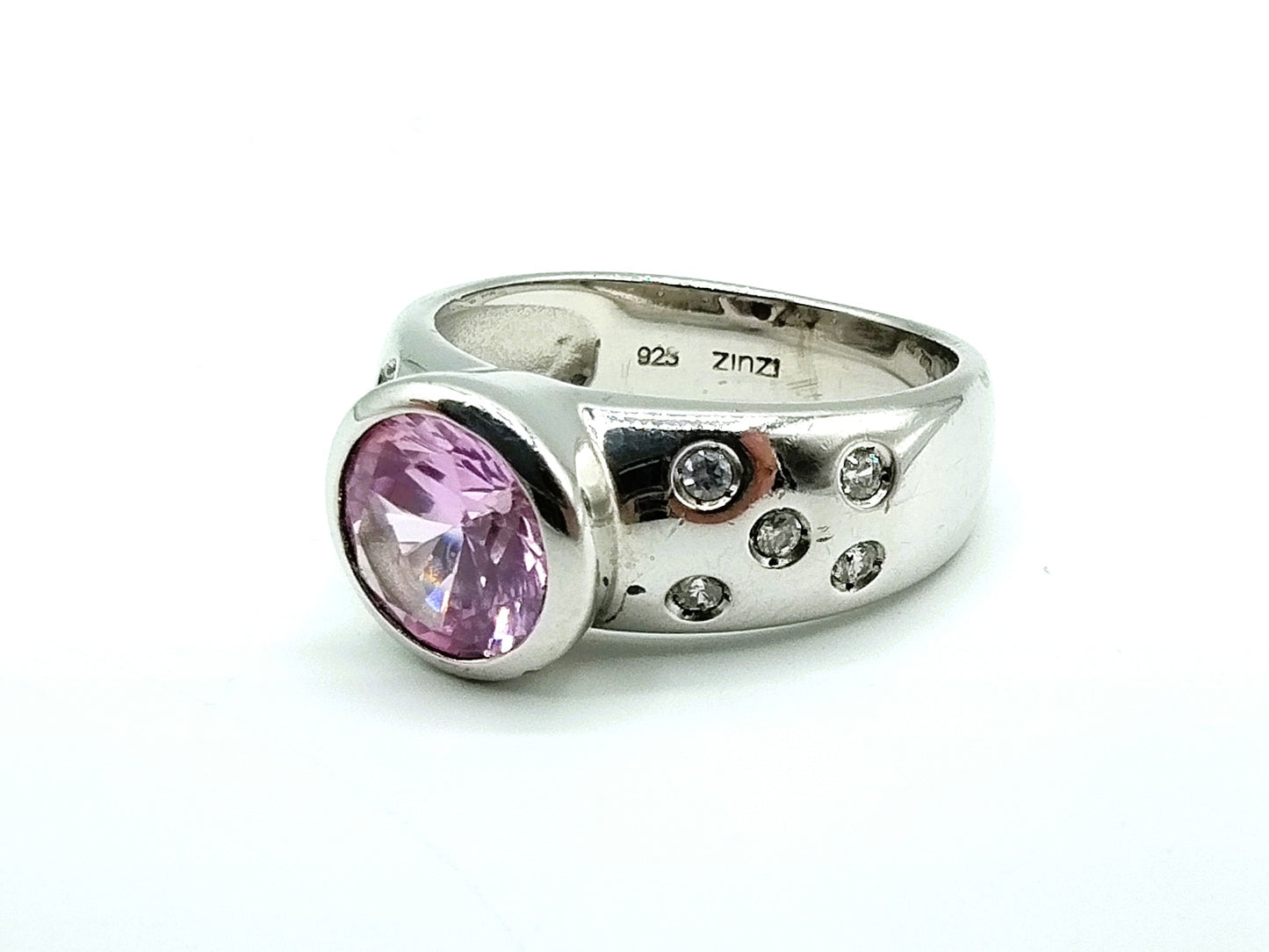 Silver ring with zirconia, 18 mm