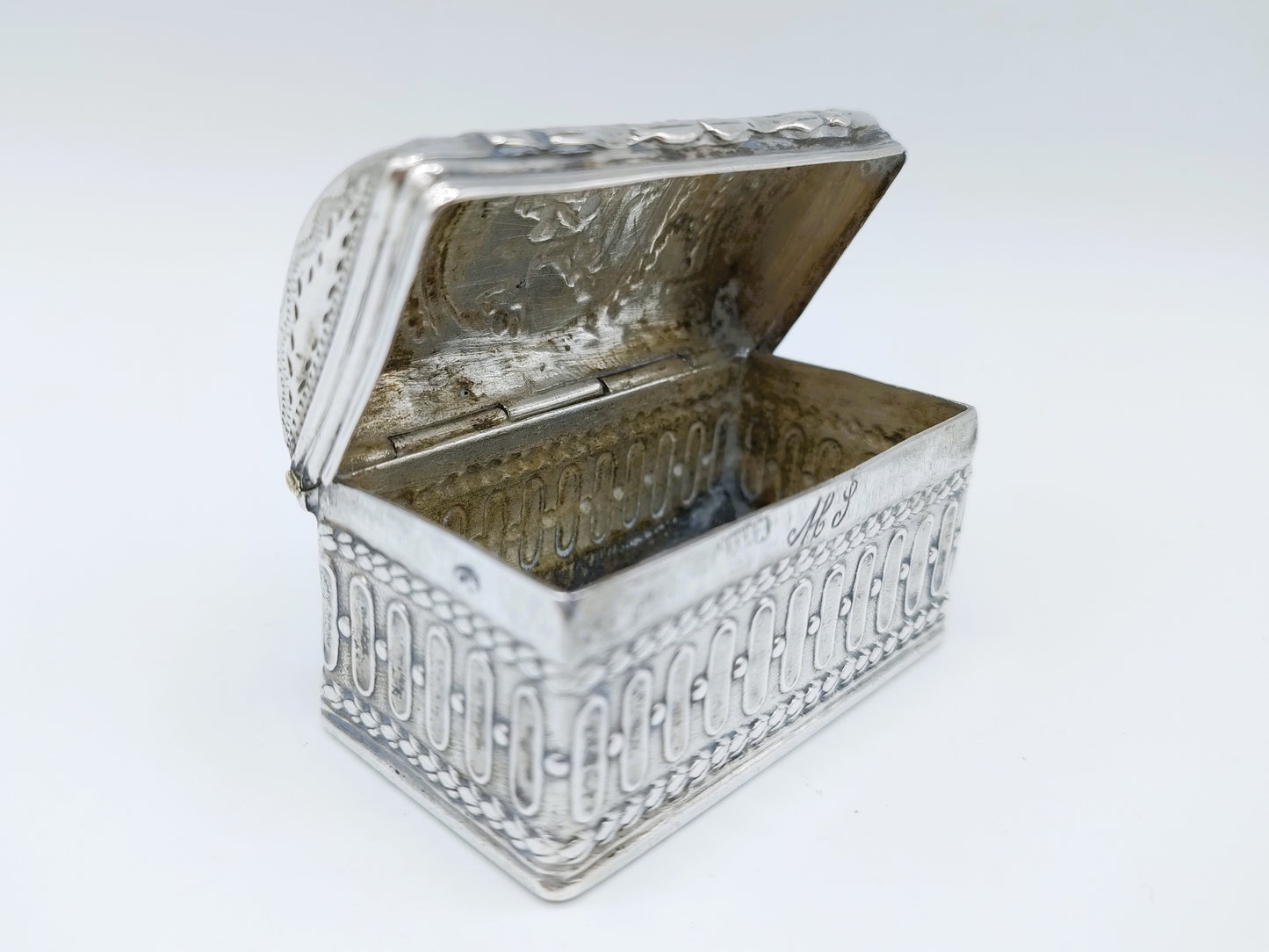 Silver snuff box, Biblical representation, Amsterdam, 1806