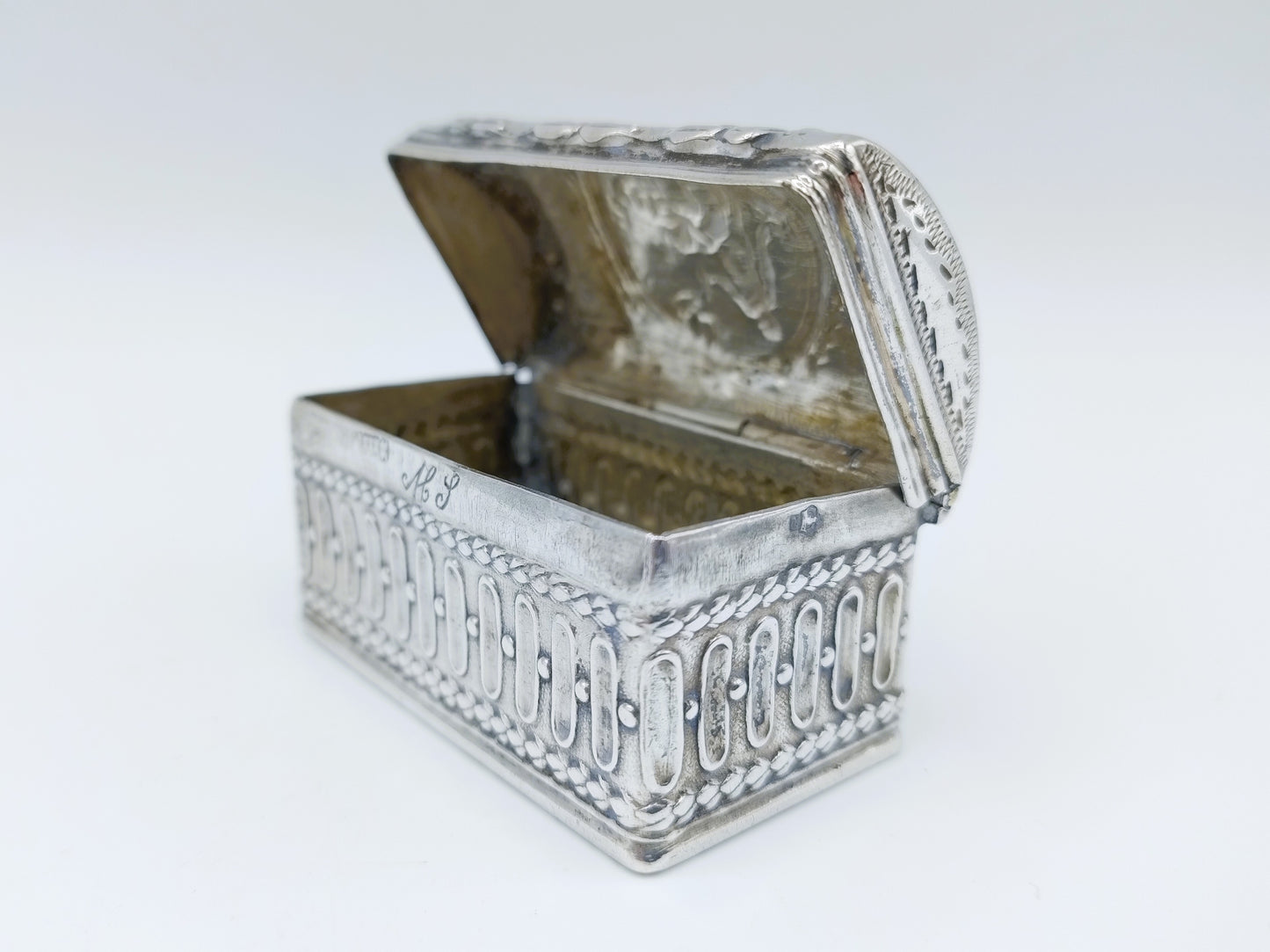 Silver snuff box, Biblical representation, Amsterdam, 1806