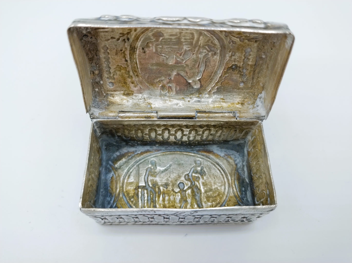 Silver snuff box, Biblical representation, Amsterdam, 1806