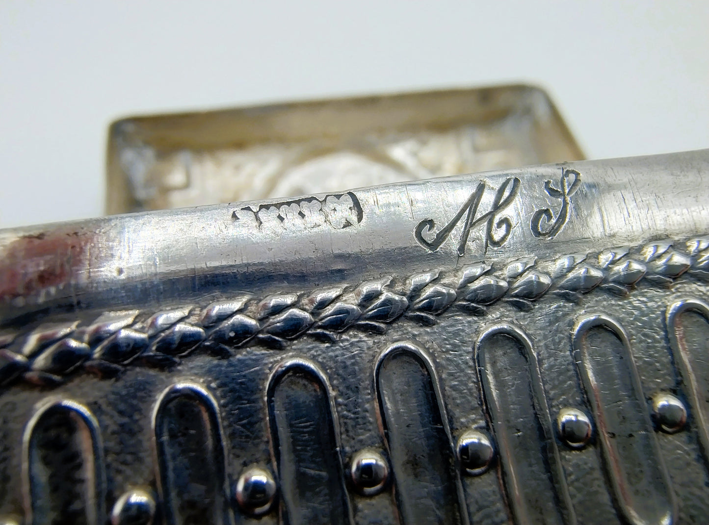 Silver snuff box, Biblical representation, Amsterdam, 1806