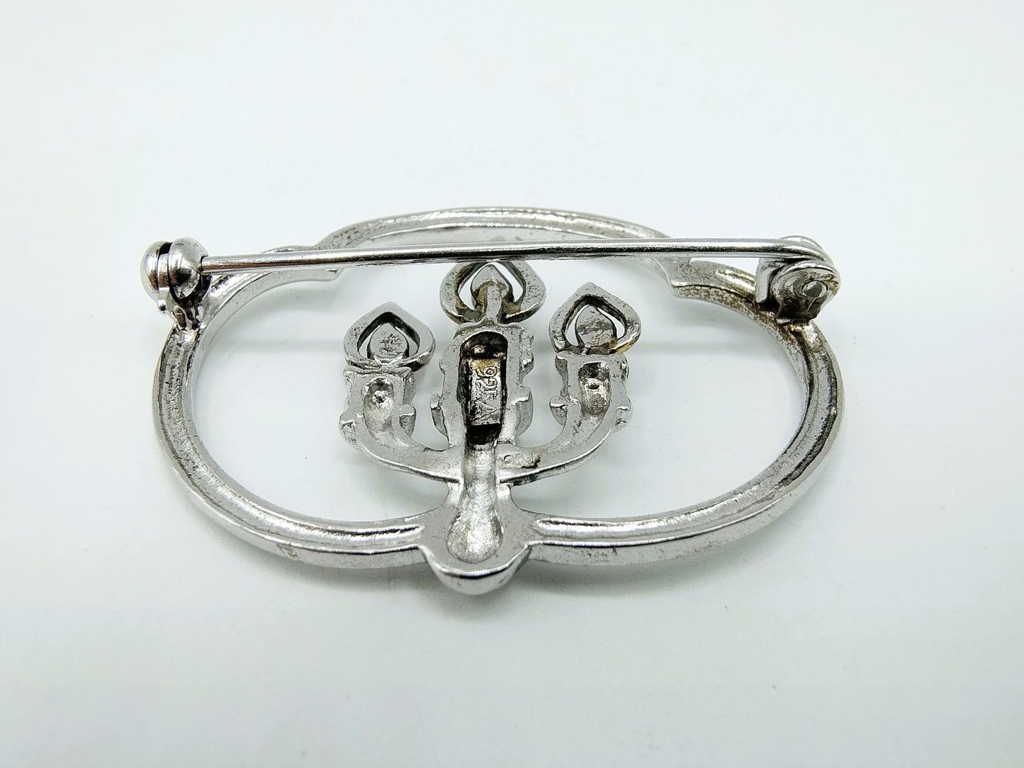Silver brooch with candles, T. Klots, Pforzheim, Germany