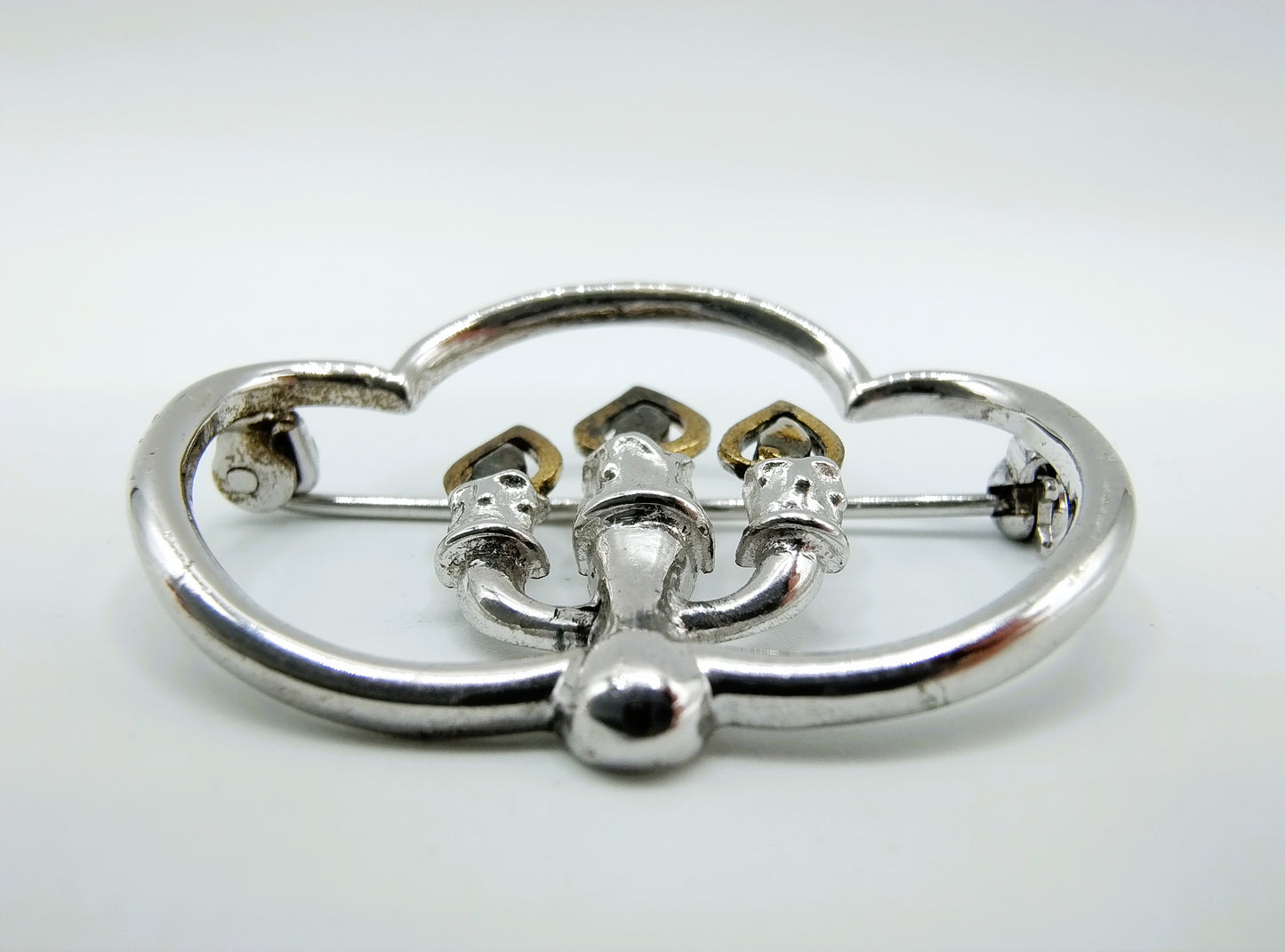 Silver brooch with candles, T. Klots, Pforzheim, Germany