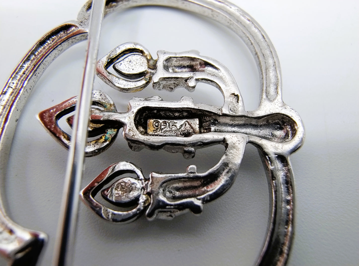 Silver brooch with candles, T. Klots, Pforzheim, Germany