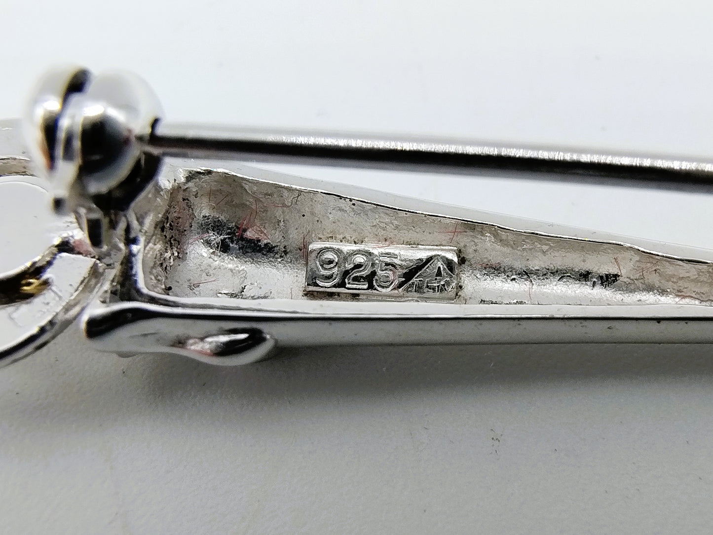 Silver brooch with candle, T. Klots, Pforzheim, Germany
