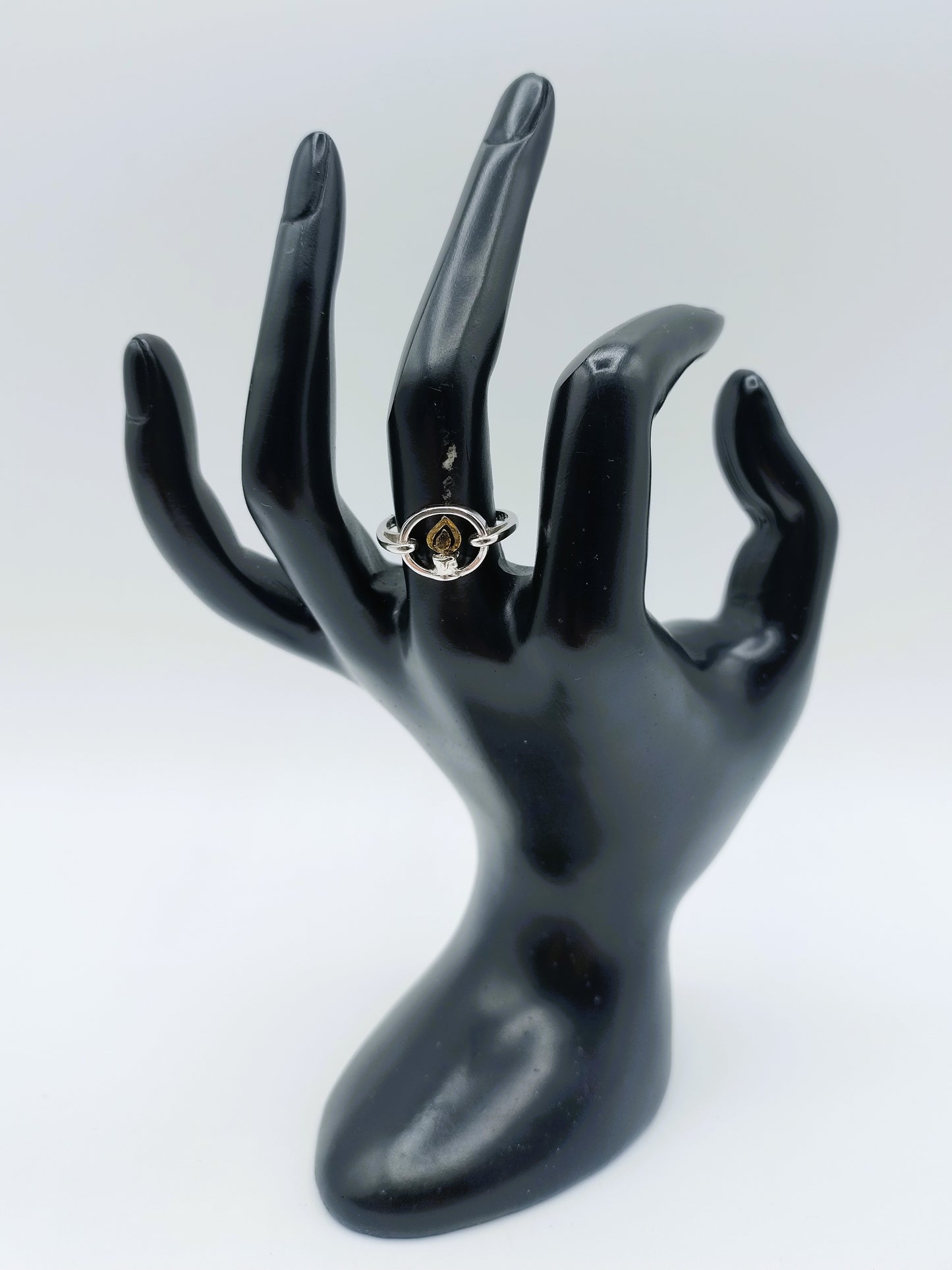 Silver ring with candle, T. Klots, Pforzheim, universal size