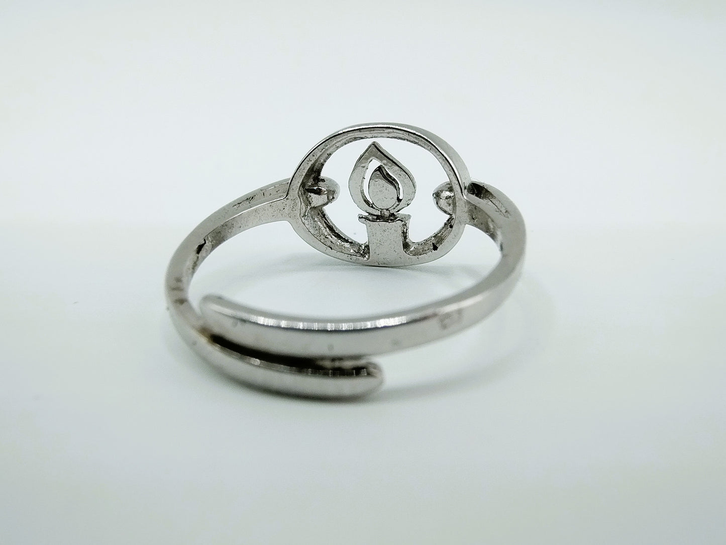Silver ring with candle, T. Klots, Pforzheim, universal size