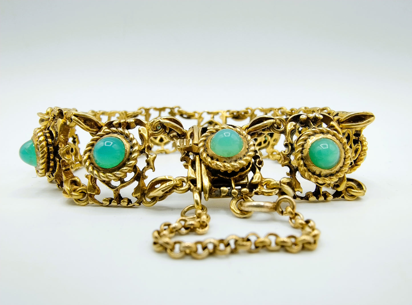 Zilveren armband met blauwe stenen, R. Ranft, Oostenrijk, 18,5 cm.