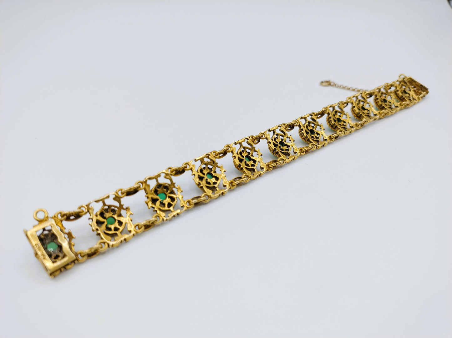 Zilveren armband met blauwe stenen, R. Ranft, Oostenrijk, 18,5 cm.