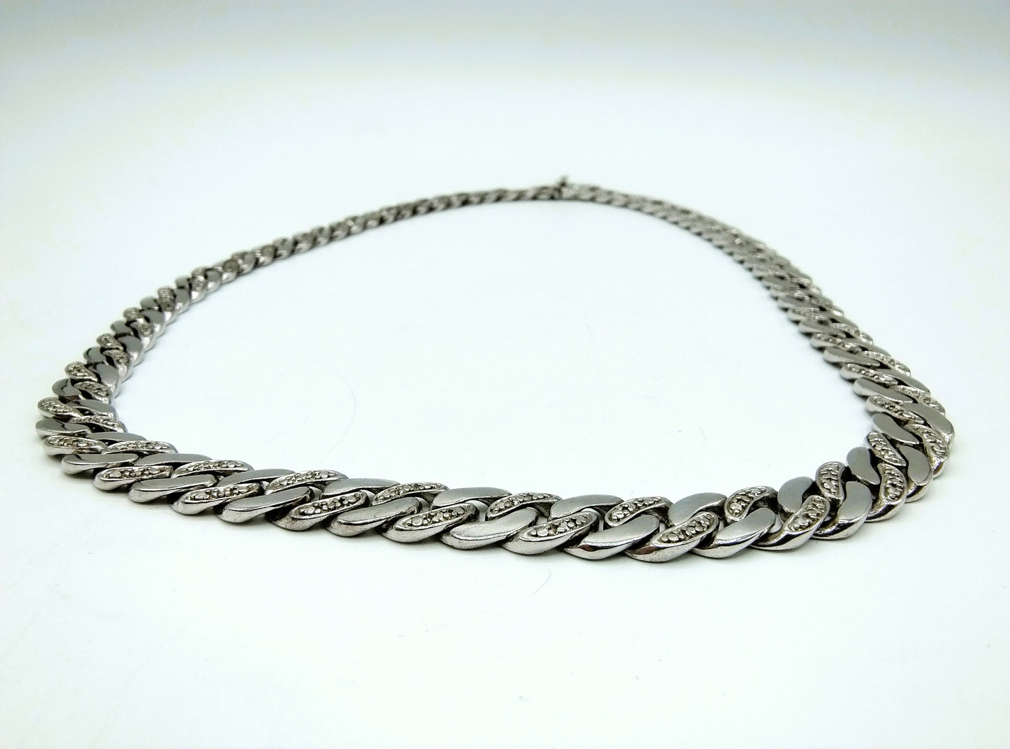 Silver link chain for men, 46 cm.