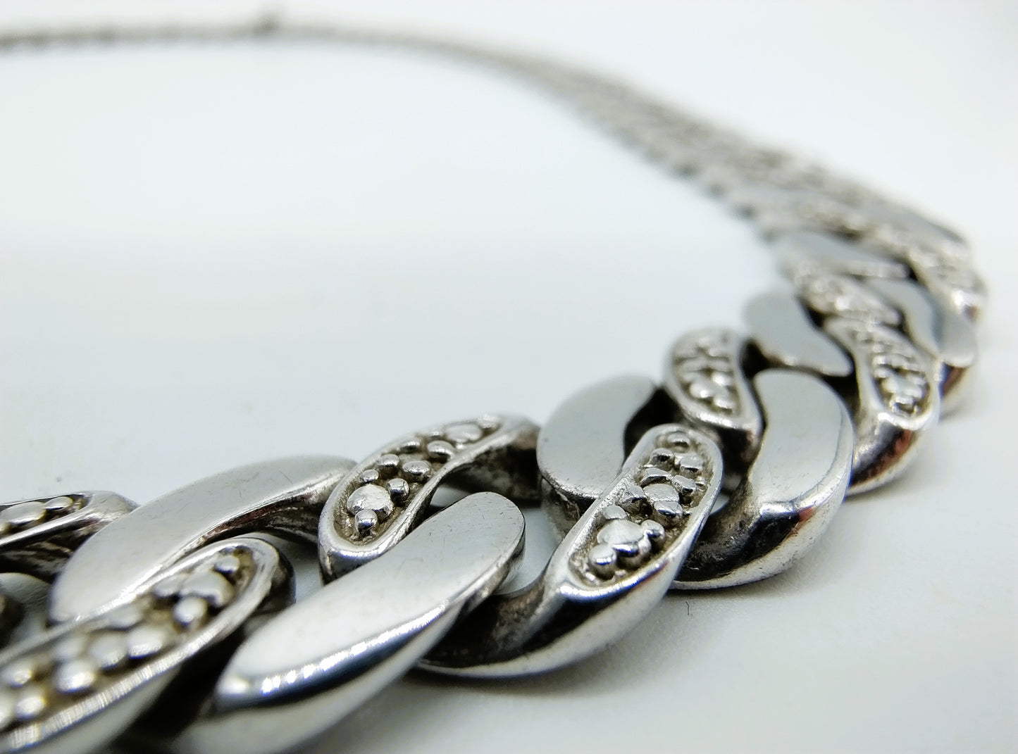 Silver link chain for men, 46 cm.