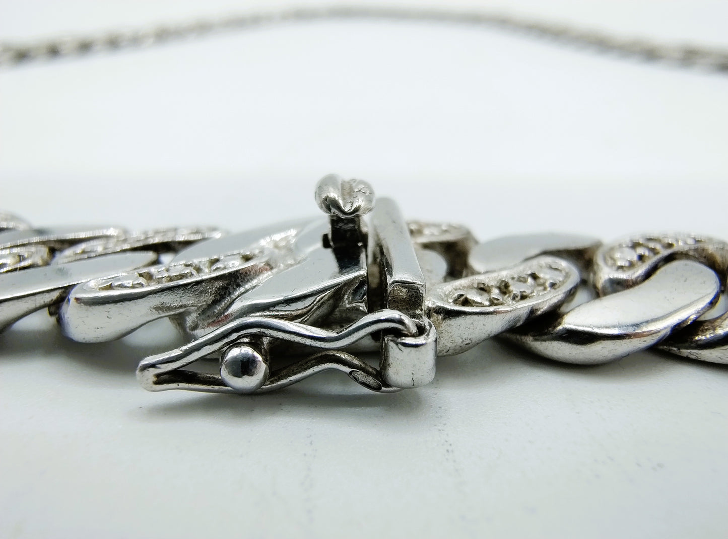 Silver link chain for men, 46 cm.