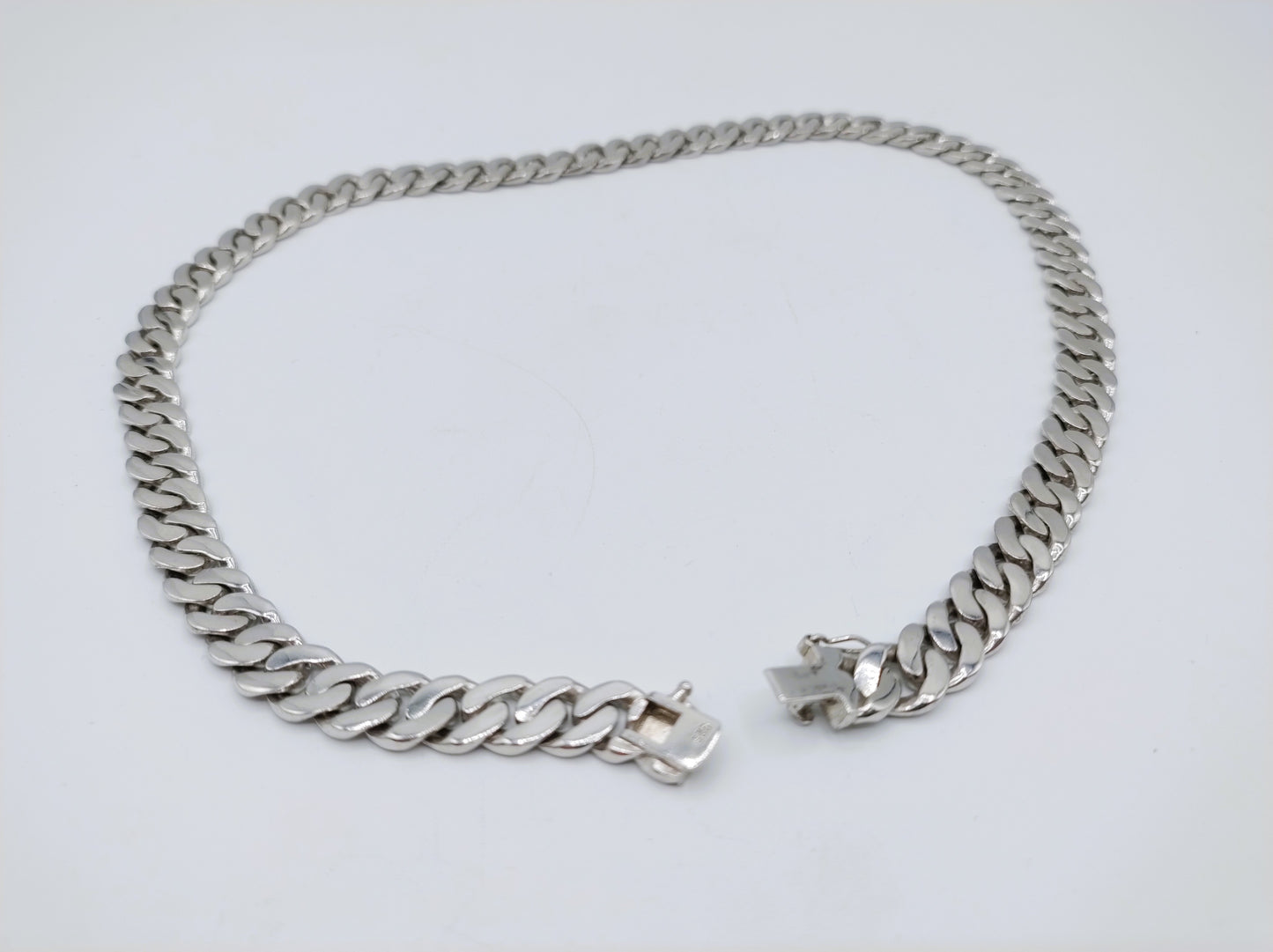 Silver link chain for men, 46 cm.