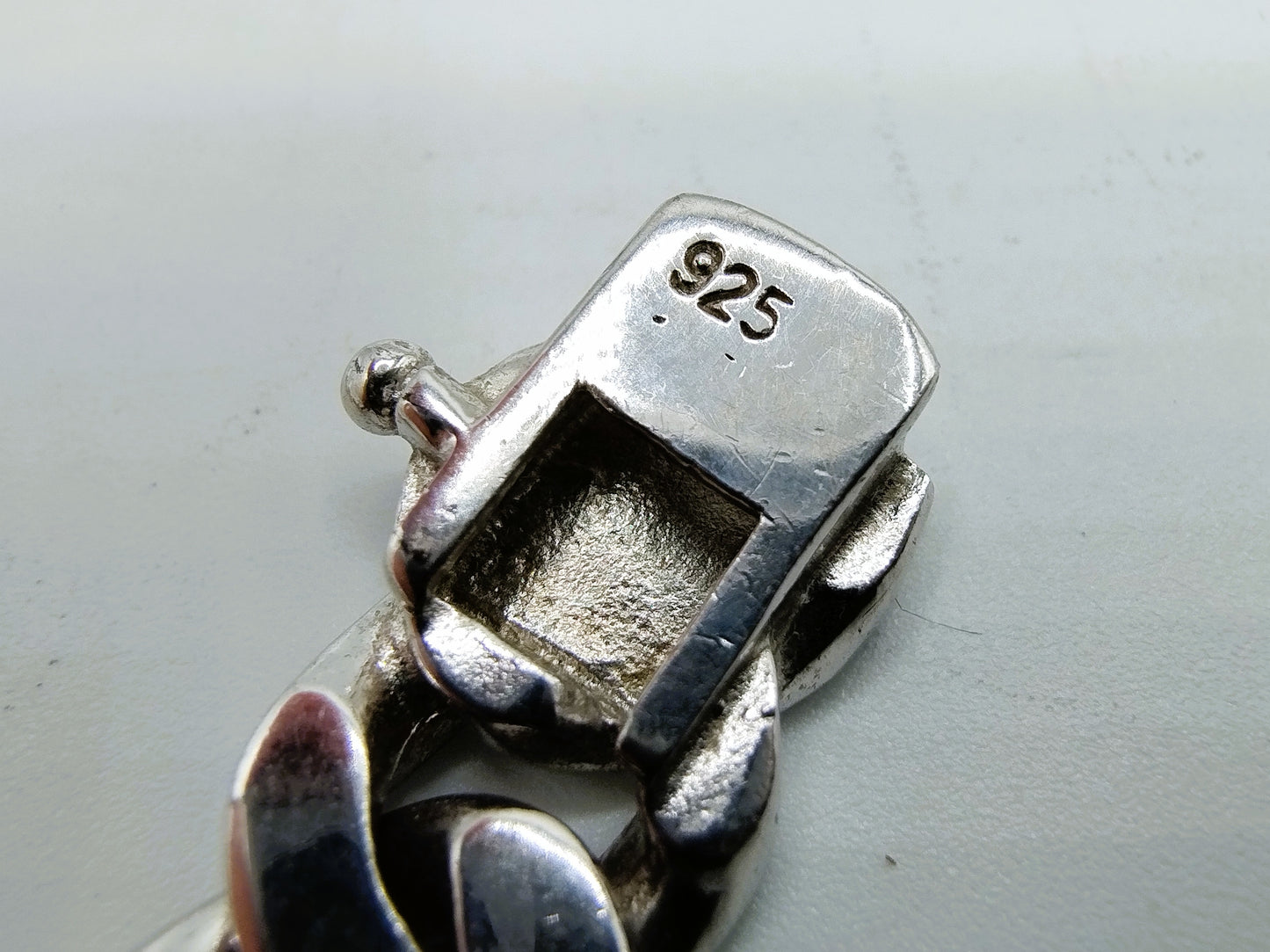Silver link chain for men, 46 cm.