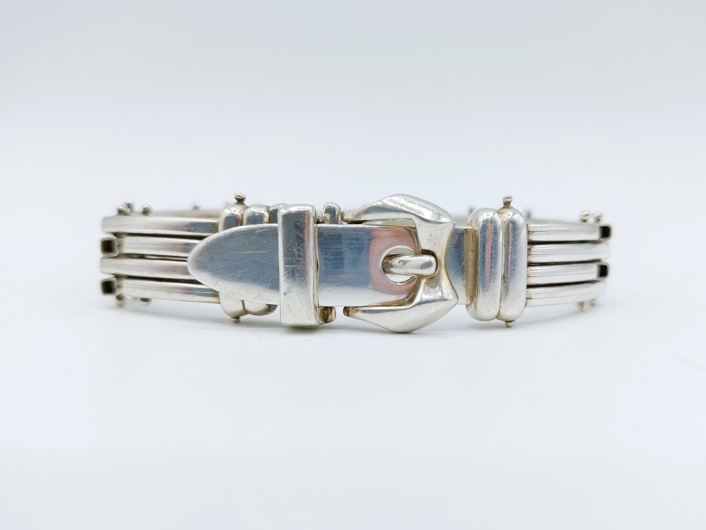 Zilveren armband met gespsluiting, 20,5 cm.