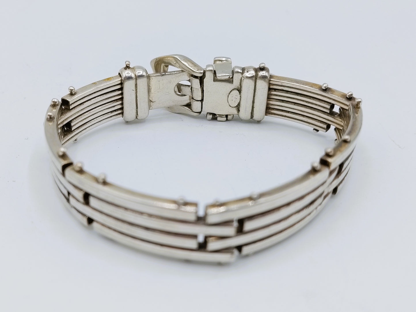 Zilveren armband met gespsluiting, 20,5 cm.
