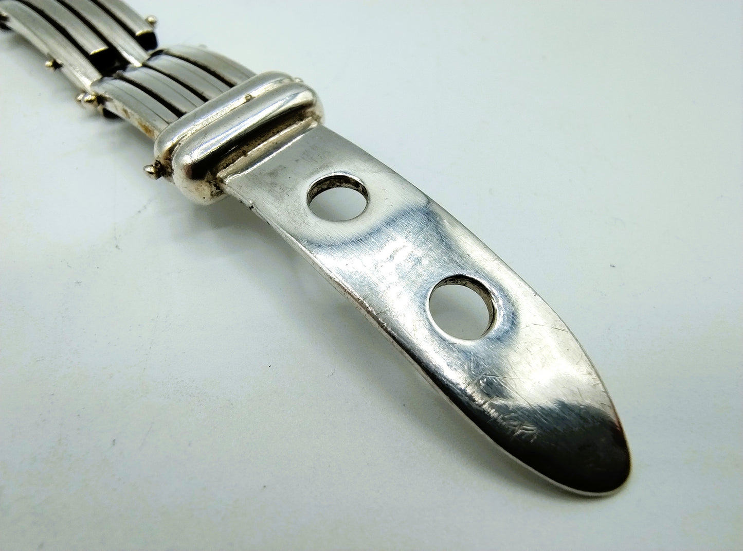 Zilveren armband met gespsluiting, 20,5 cm.