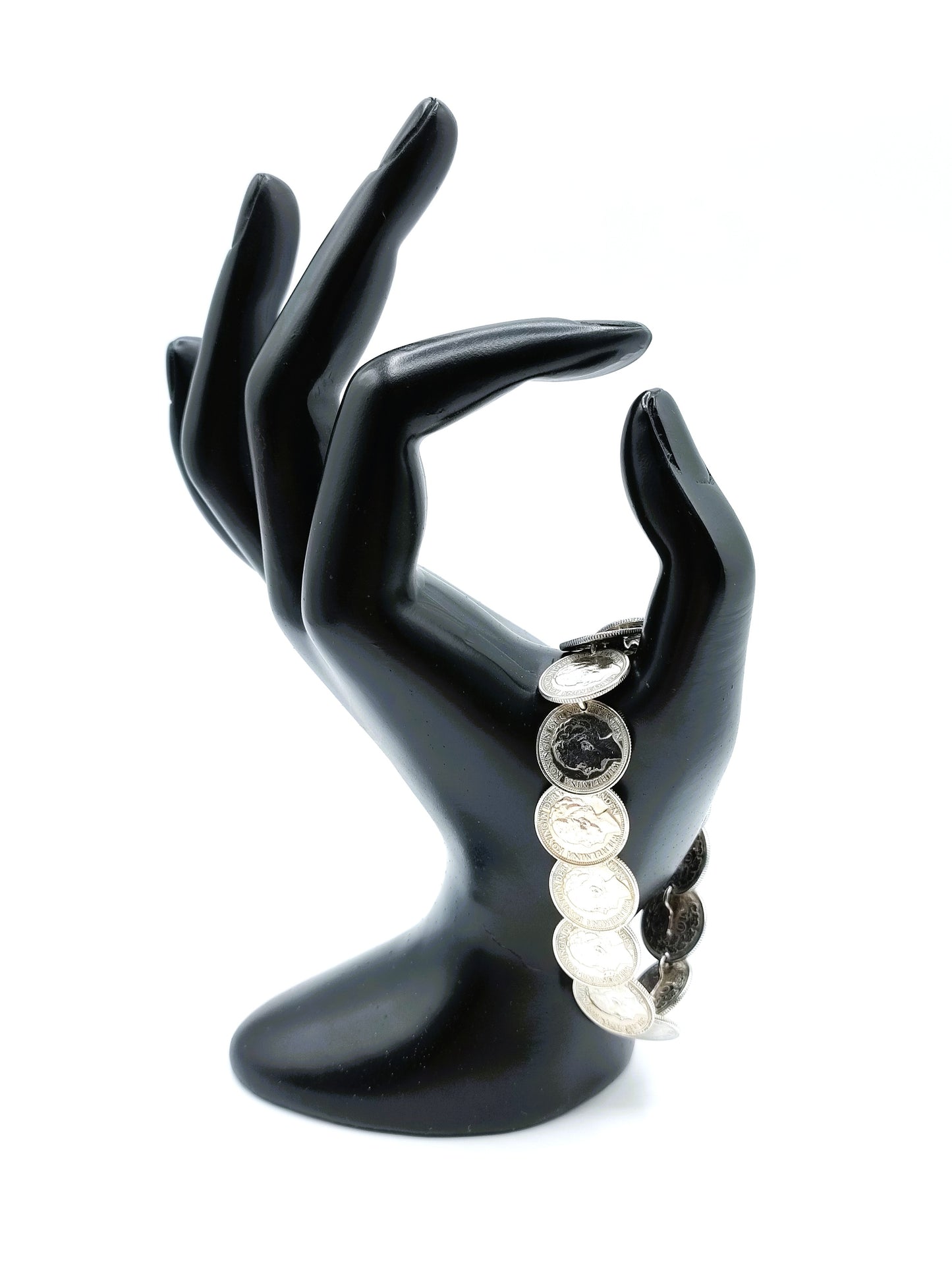 Silver dime bracelet, Wilhelmina, 18.5 cm.