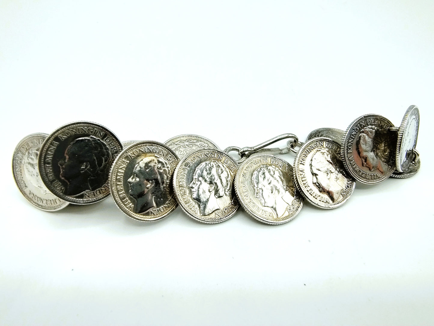 Silver dime bracelet, Wilhelmina, 18.5 cm.