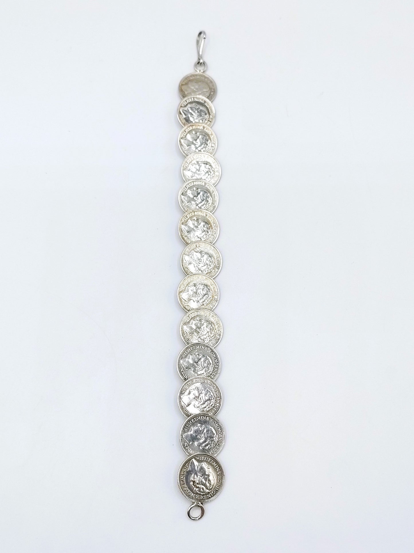 Silver dime bracelet, Wilhelmina, 18.5 cm.