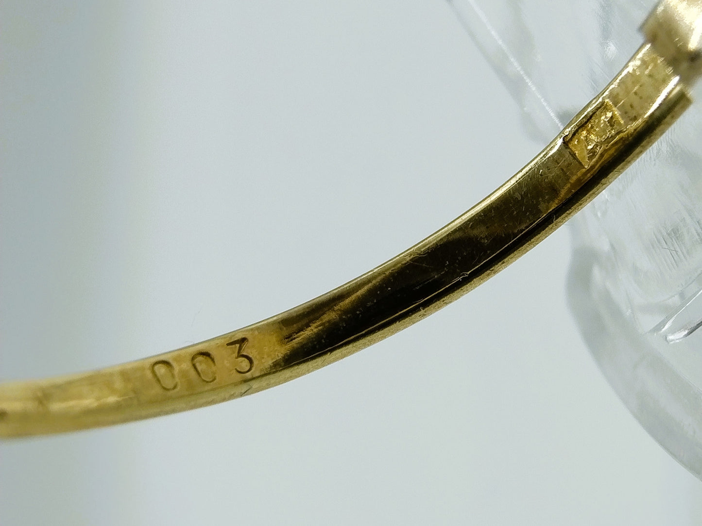 Gold ring with diamond, 17.5 mm