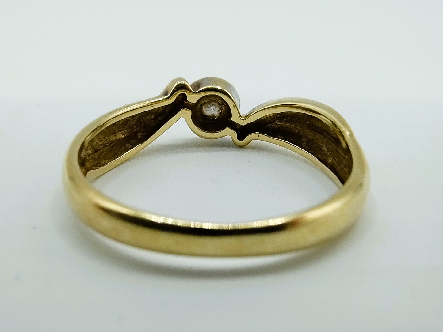 Gouden ring met diamant (0.10 ct), 16,5 mm