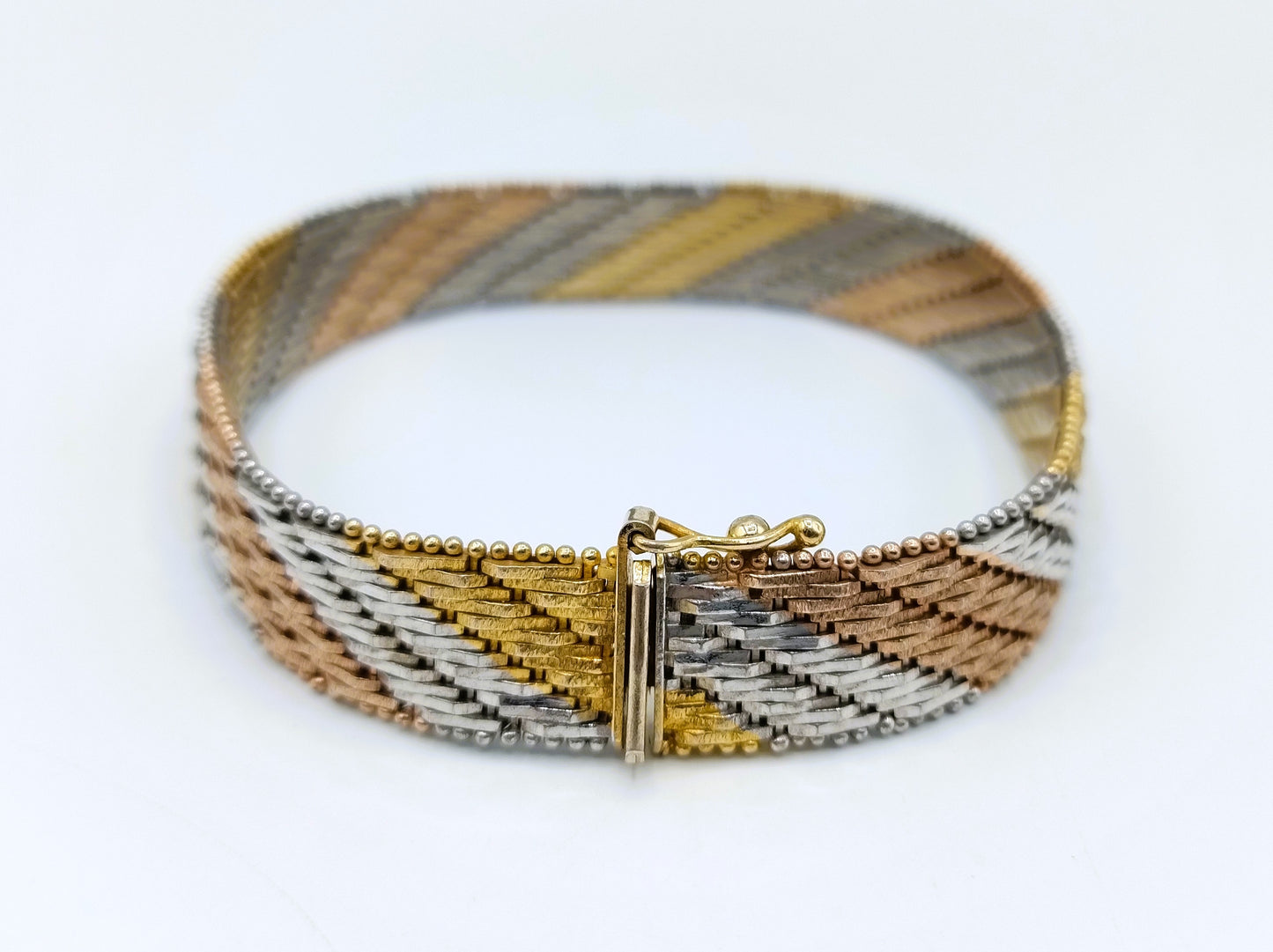 Vintage-Silberarmband mit 3 Farben, 19,5 cm