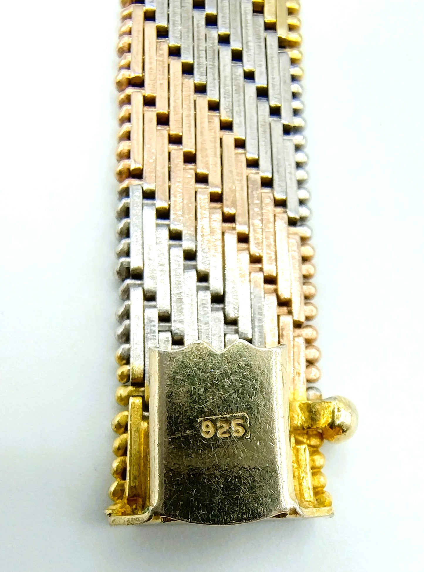 Vintage-Silberarmband mit 3 Farben, 19,5 cm