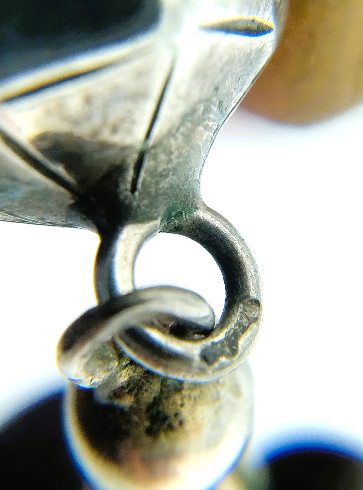 Necklace of jet beads on silver wire with silver clasps, 39 cm