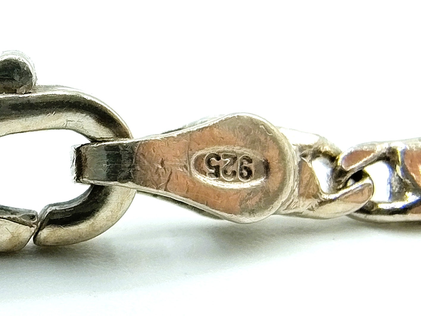 Silberkette mit Karabinerverschluss, 46 cm