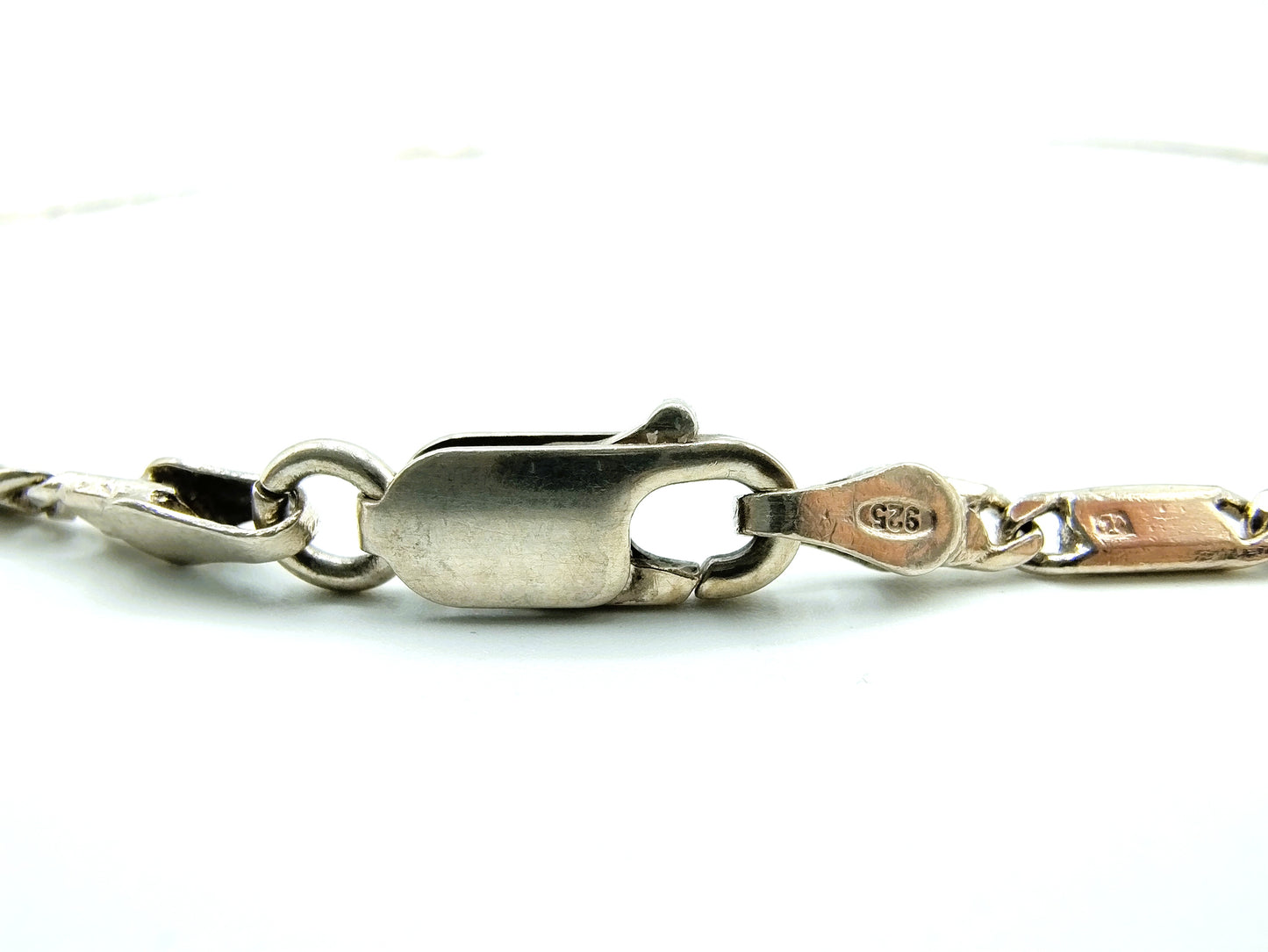 Silberkette mit Karabinerverschluss, 46 cm