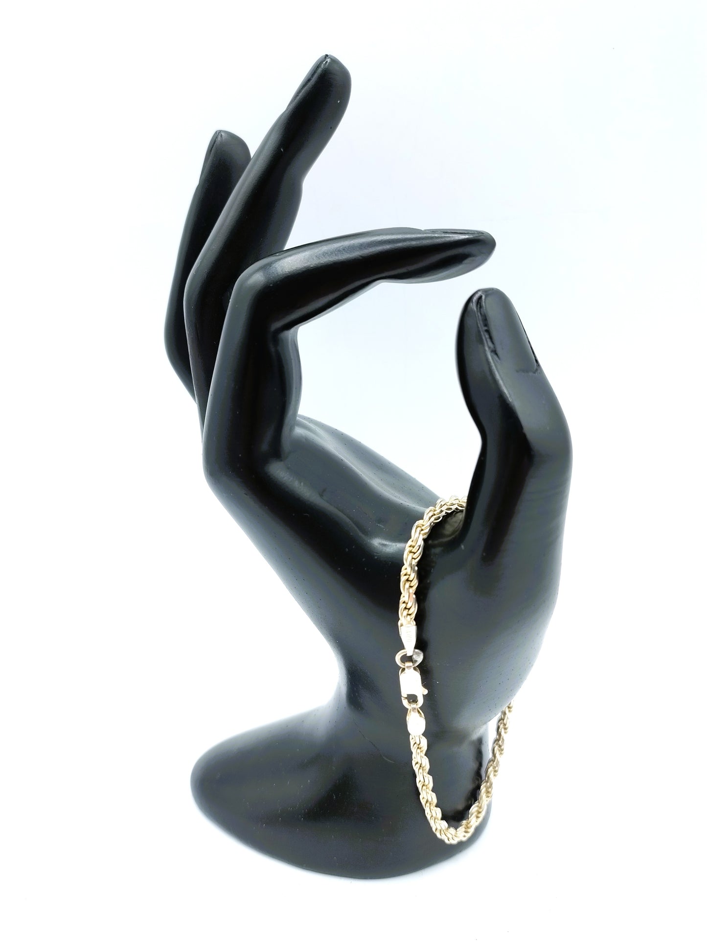 Geflochtenes Silberkordelarmband, 19,5 cm