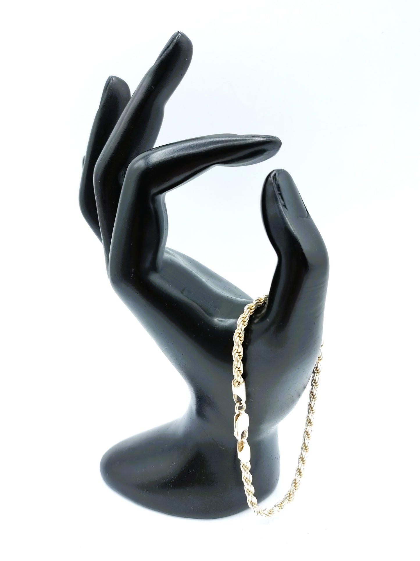 Geflochtenes Silberkordelarmband, 19,5 cm