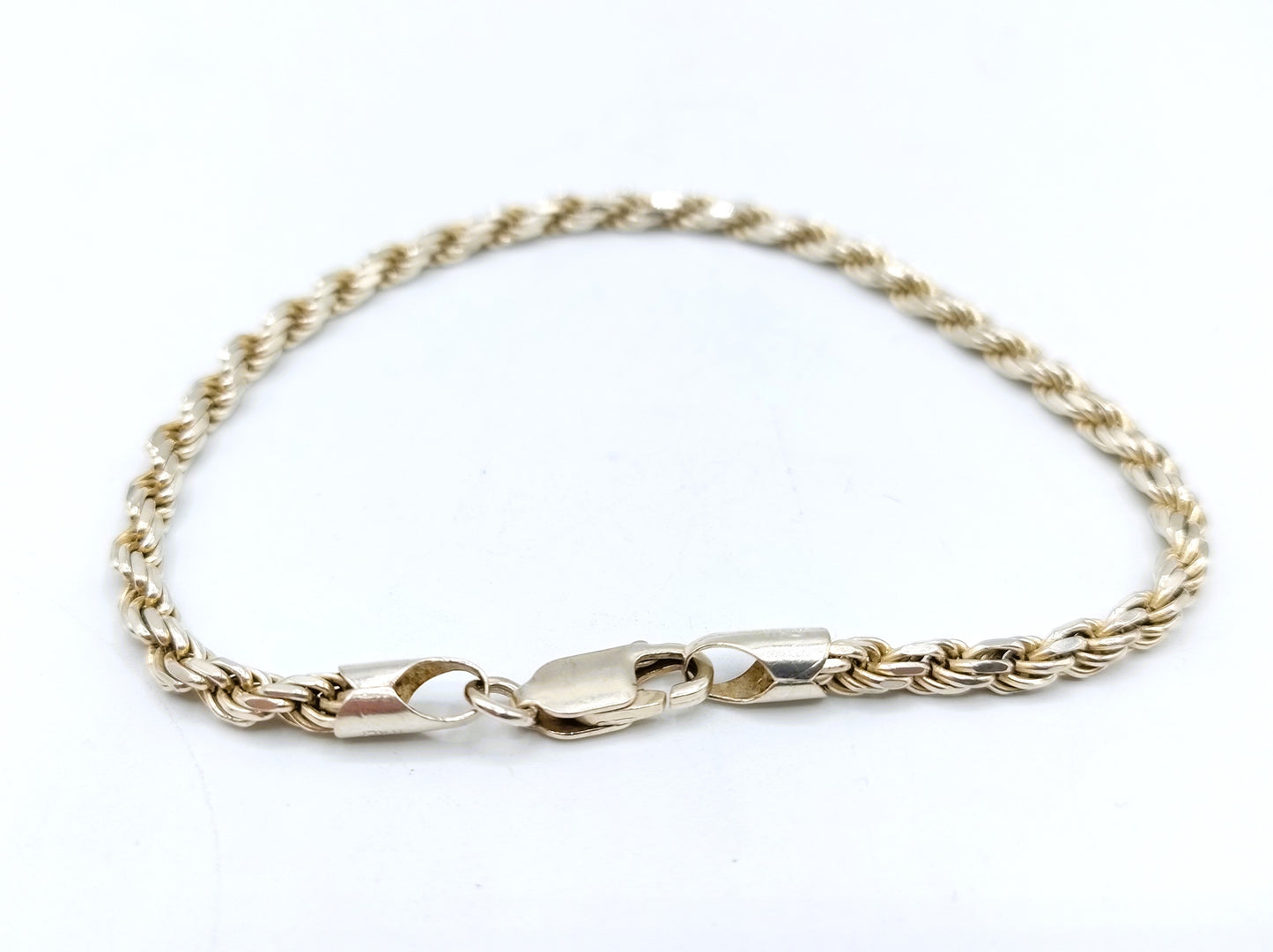 Geflochtenes Silberkordelarmband, 19,5 cm