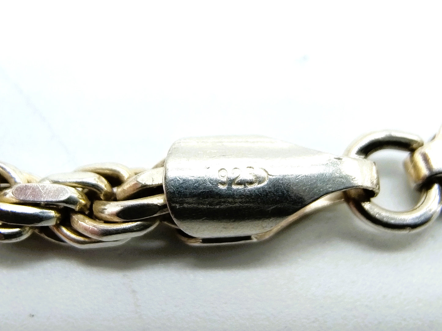 Geflochtenes Silberkordelarmband, 19,5 cm