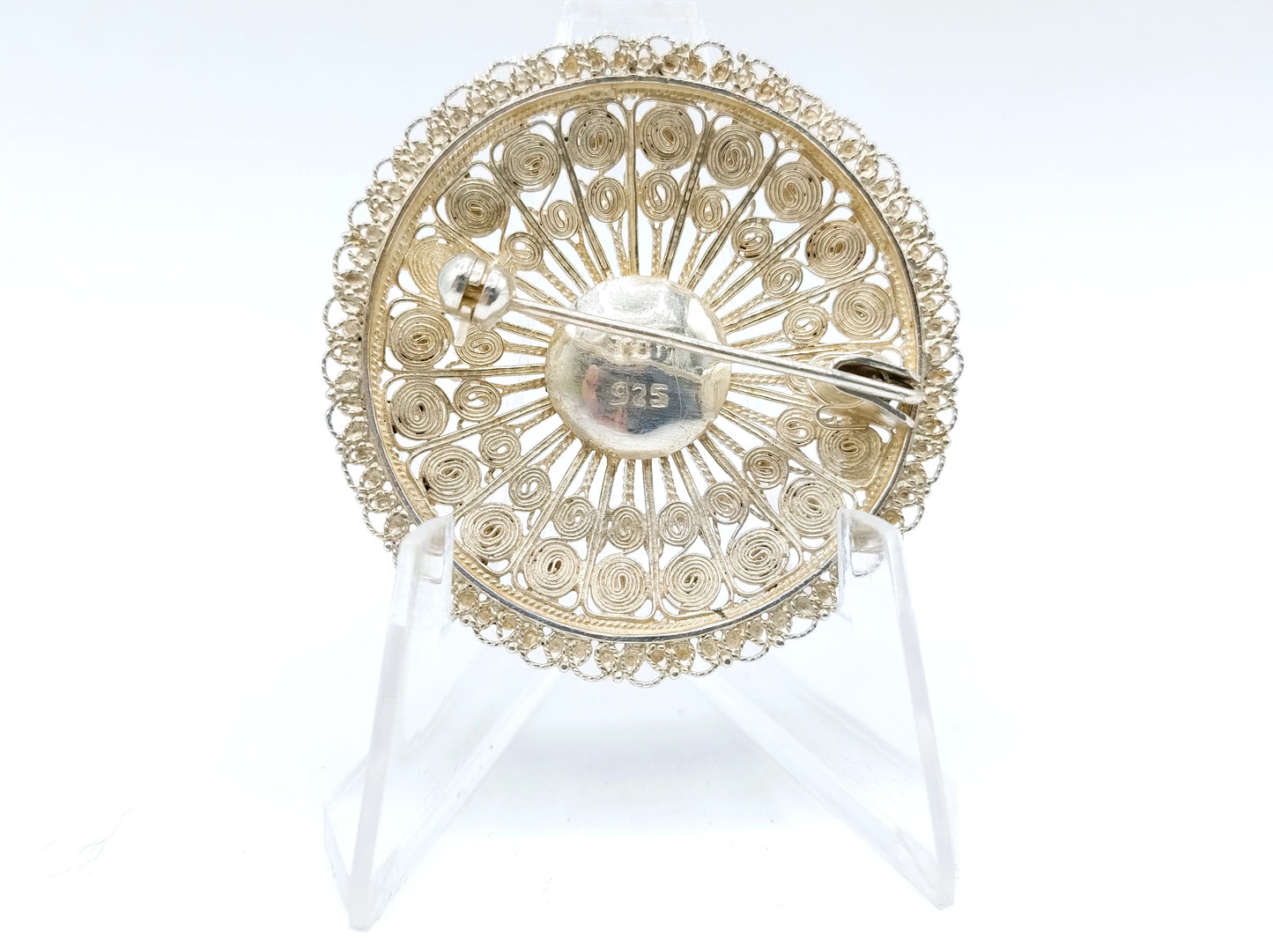 Silver filigree brooch, 925