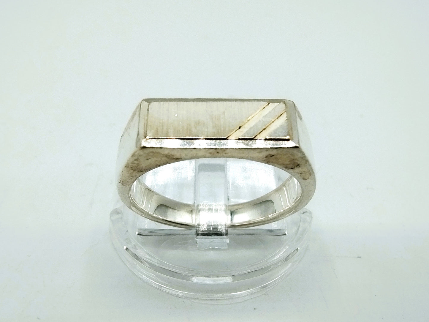 Silver signet ring, men, 17 mm
