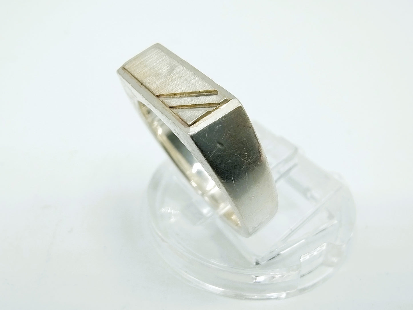 Silver signet ring, men, 17 mm