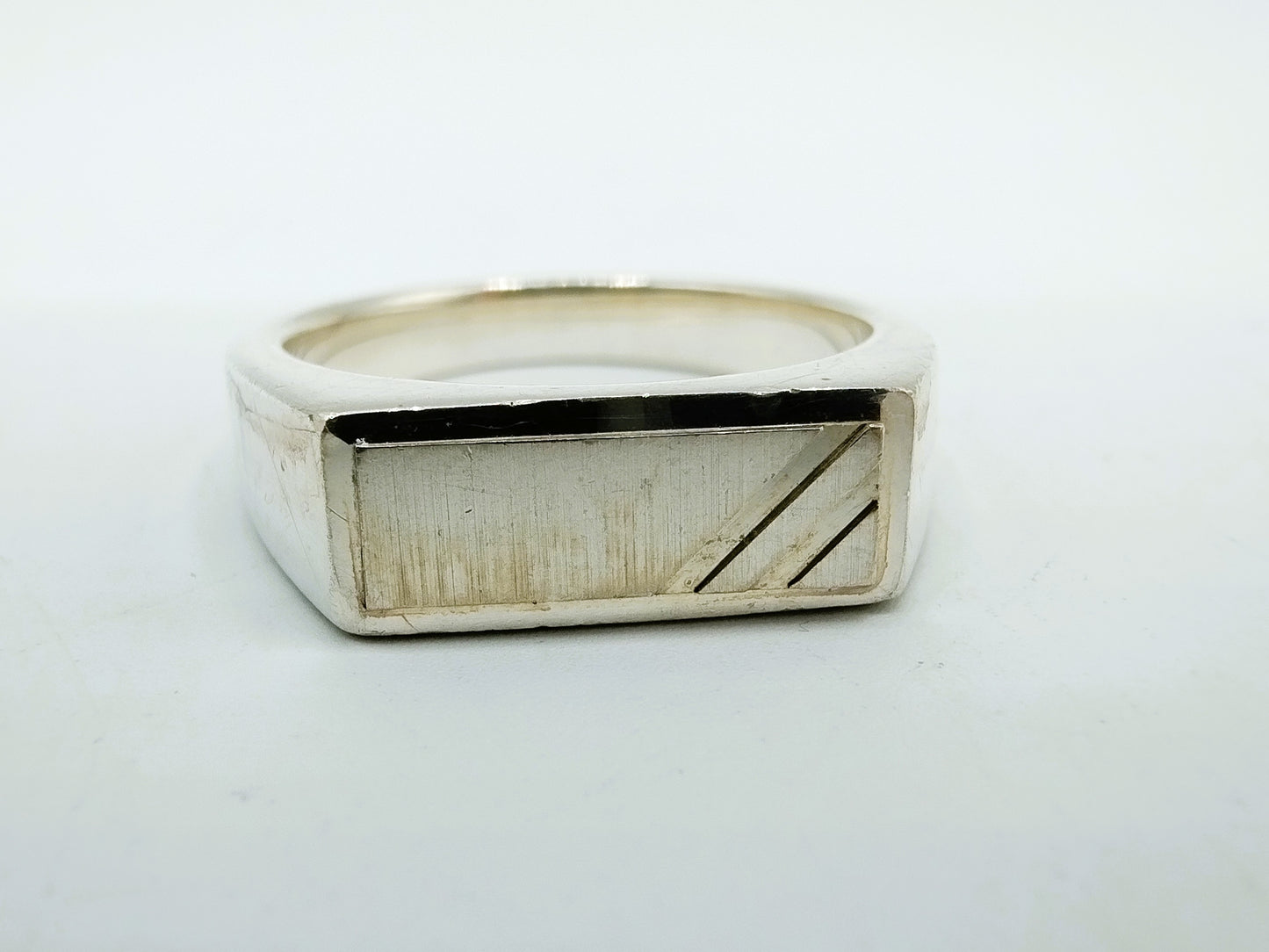 Silver signet ring, men, 17 mm