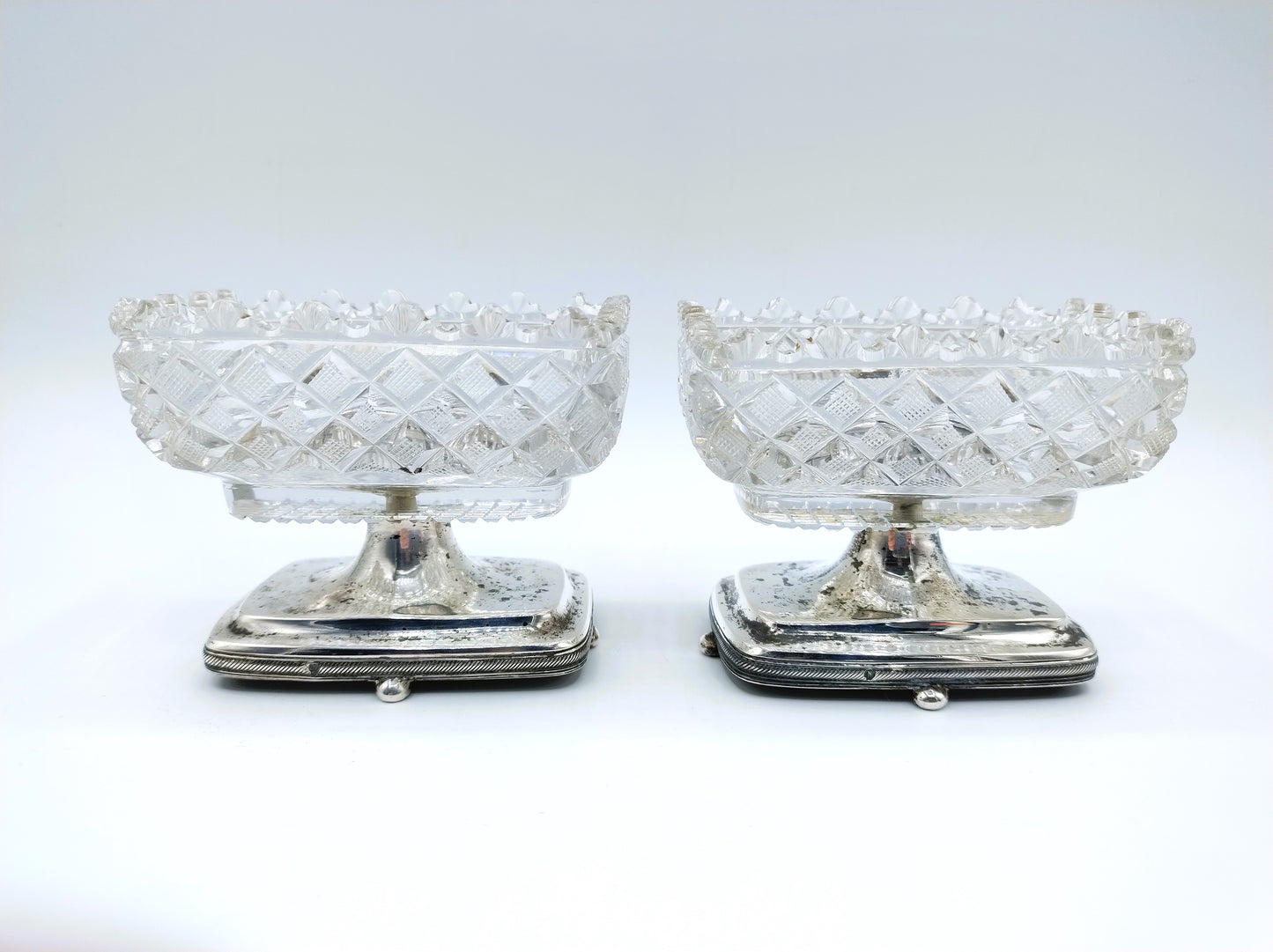 Silver salt cellars, J. van Wijk, Amsterdam, 1831