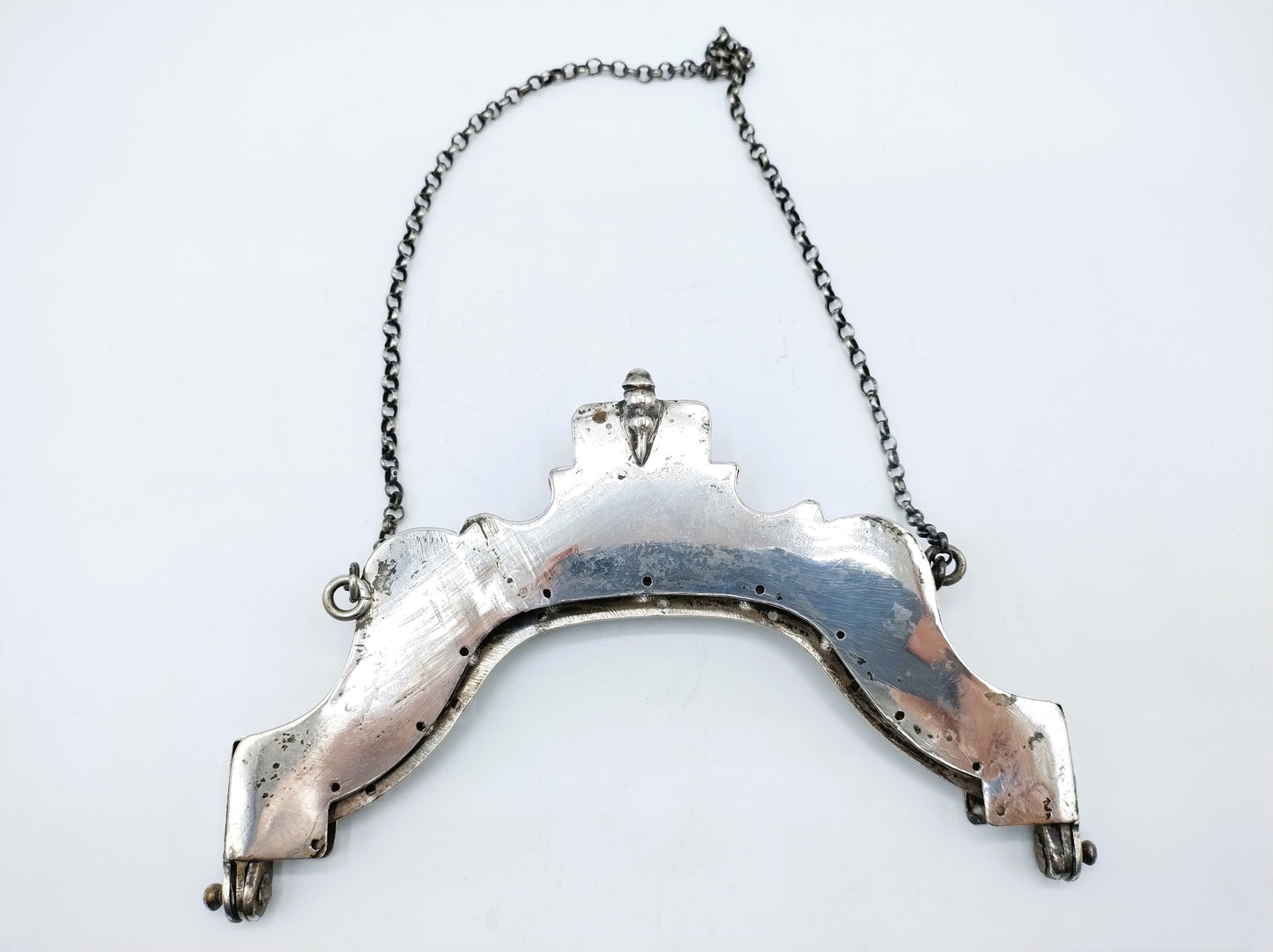Silver purse handle (parrots), B. Klip, Schoonhoven, 1802