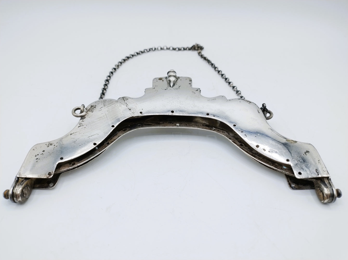 Silver purse handle (parrots), B. Klip, Schoonhoven, 1802