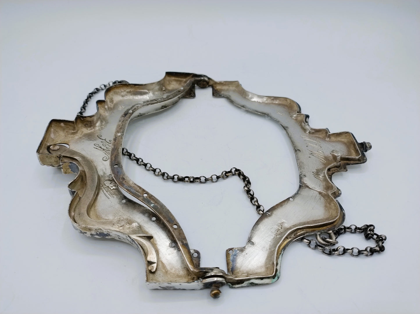 Silver purse handle (parrots), B. Klip, Schoonhoven, 1802
