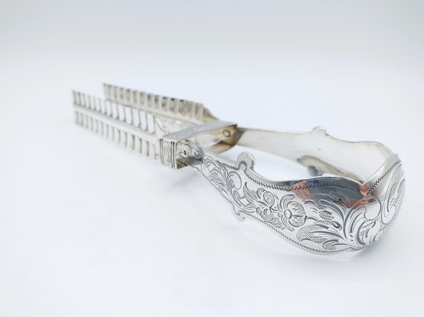 Silver asparagus tongs, Company J.M. van Kempen, Voorschoten, 1859