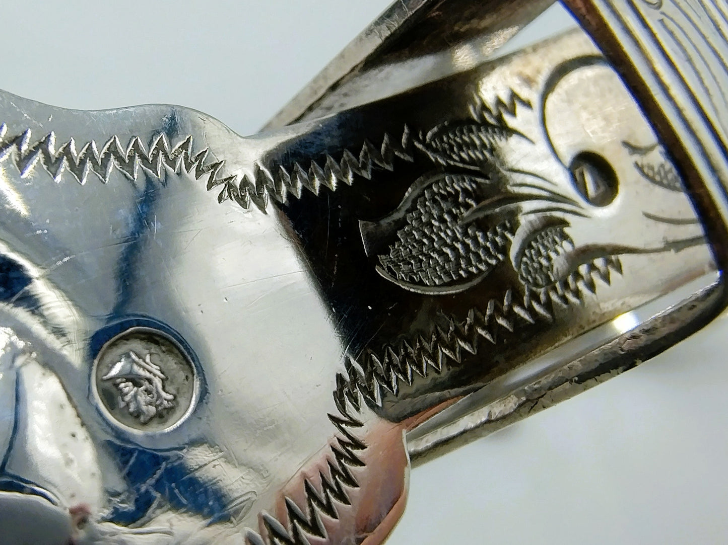 Silver asparagus tongs, Company J.M. van Kempen, Voorschoten, 1859