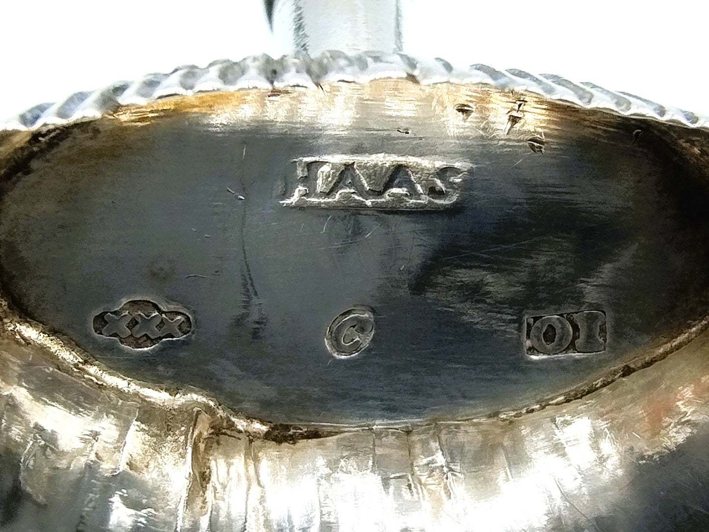 Zilveren theeschepje en theezeefje, J. Haas, Amsterdam, 1810