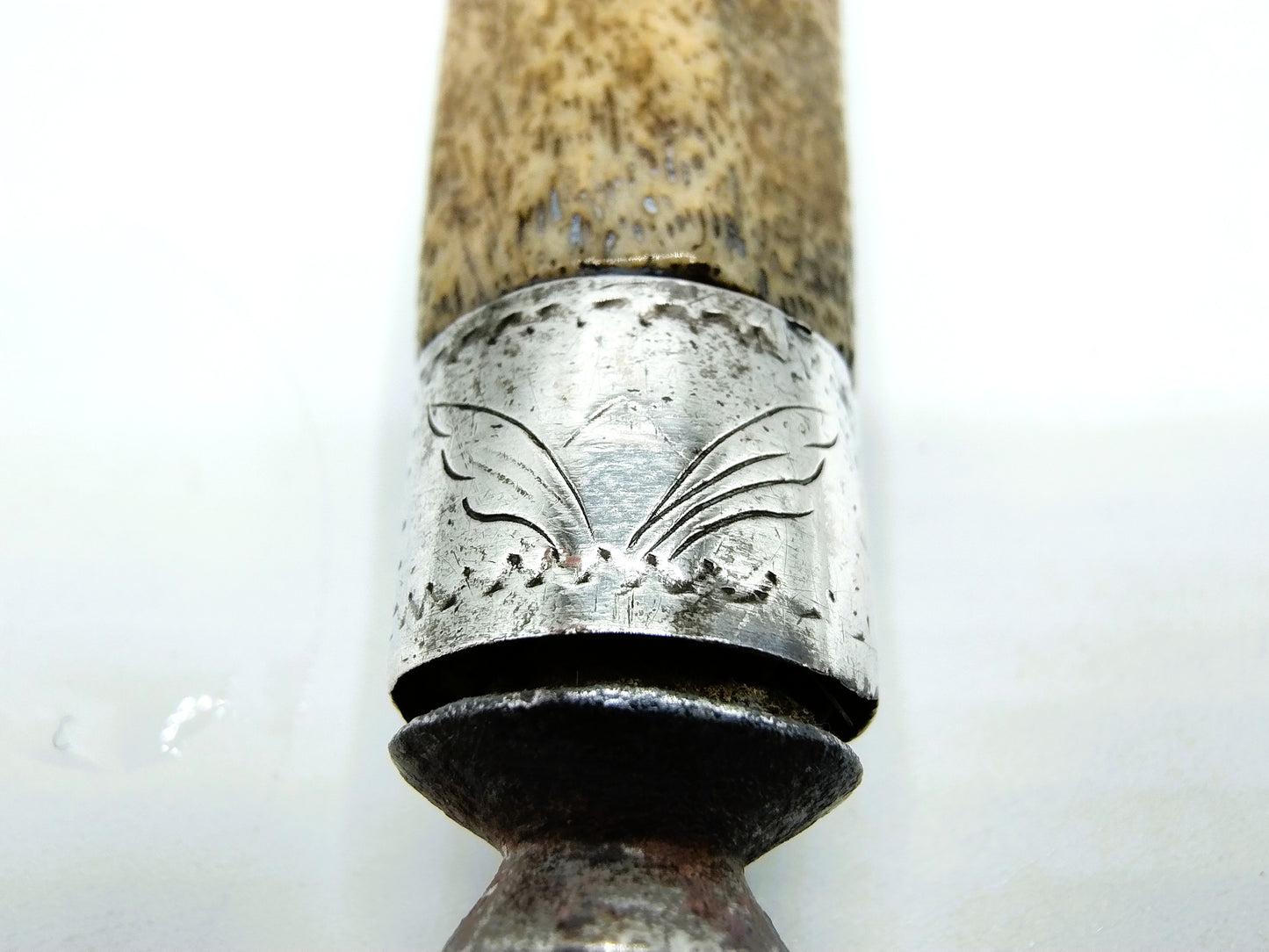 Gabel mit Knochengriff und Silberbeschlägen, 18. Jahrhundert