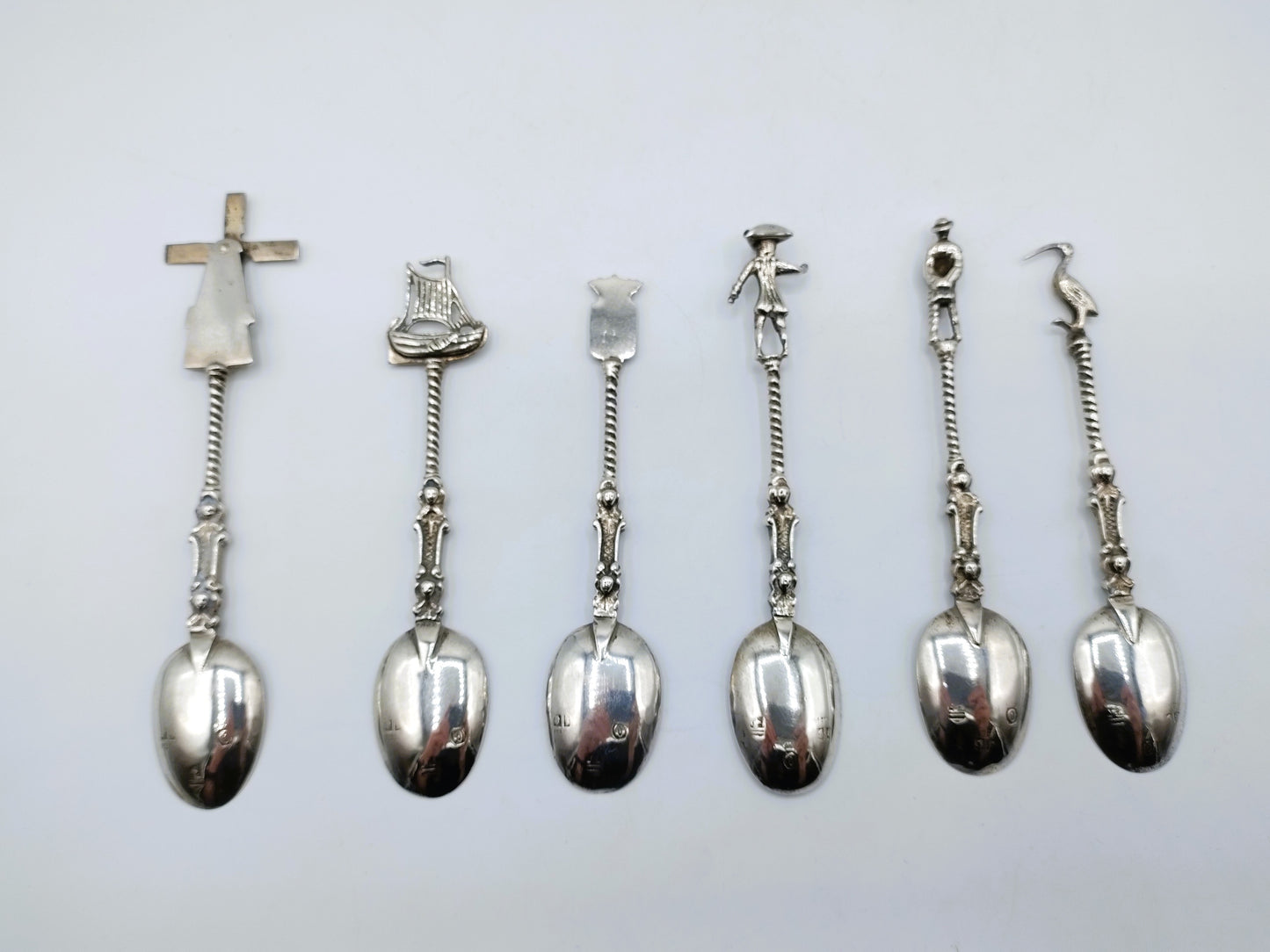 6 Silver provincial spoons, C. Rietveld, Schoonhoven, 19th century