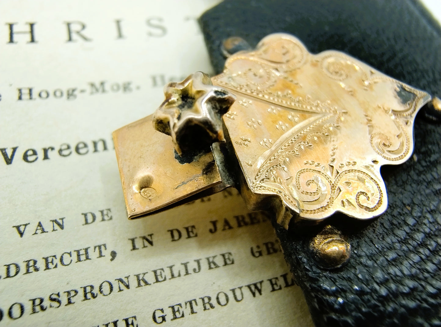 Bible with gold clip lock, LJ Veerman, Fa. Haeseker, 19th century