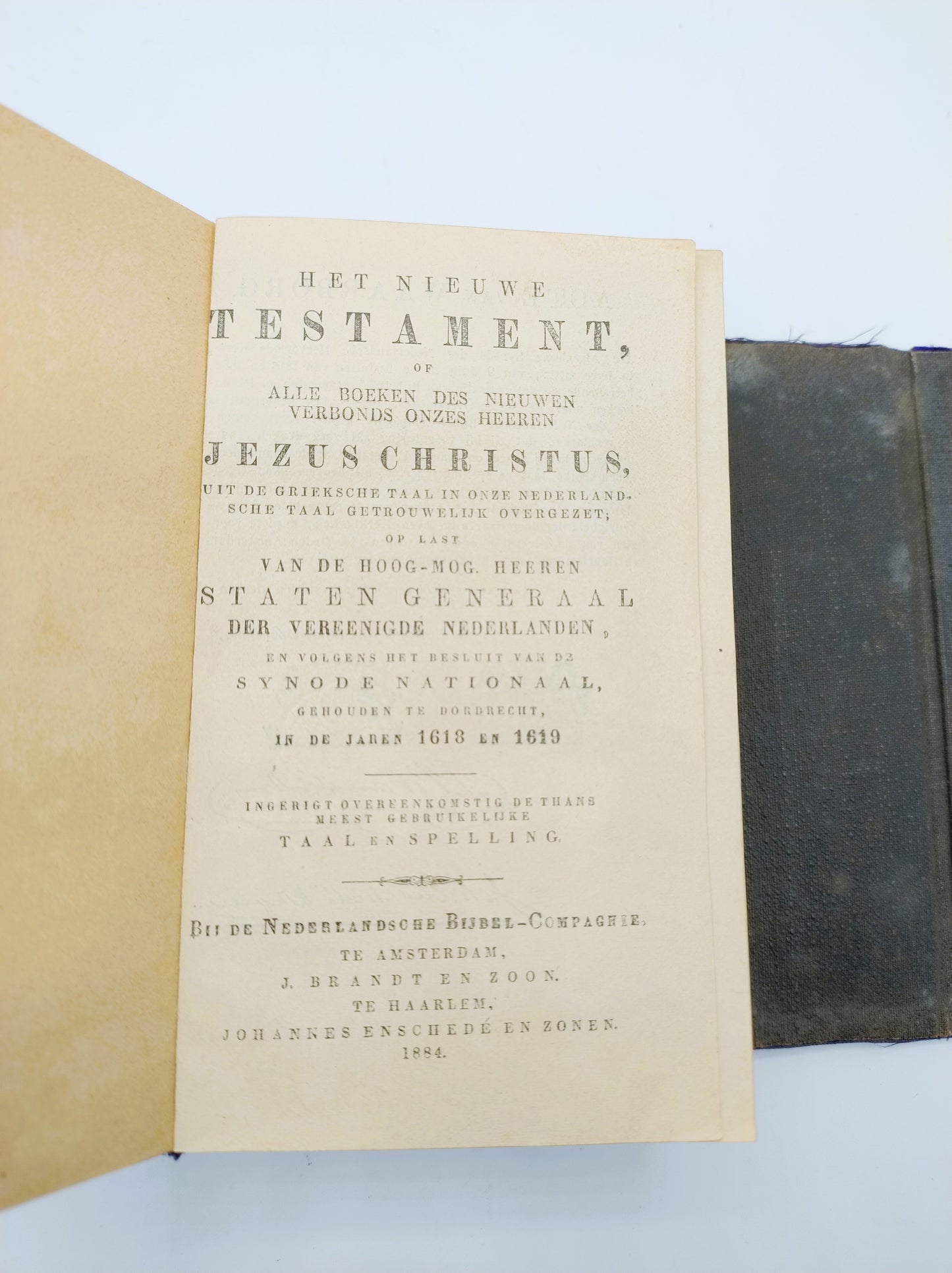 Bible with gold art deco clip lock, 1884
